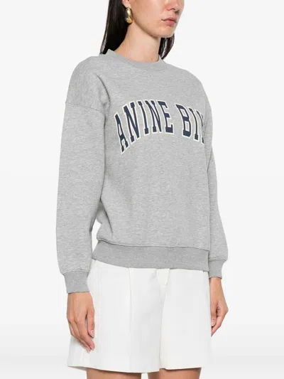 Anine Bing Ribbed Neck Sweatshirt Spencer In Gray