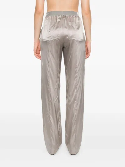Tom Ford Wide-leg Trousers With Satin Finish In Metallic