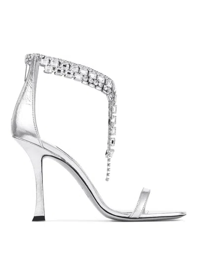 Jimmy Choo 100mm Verity Sandals In Silver