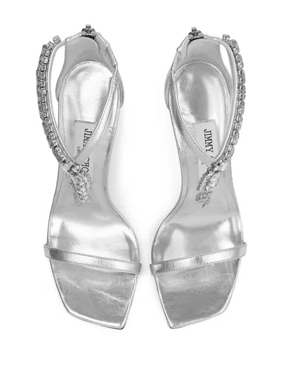 Jimmy Choo 100mm Verity Sandals In Silver