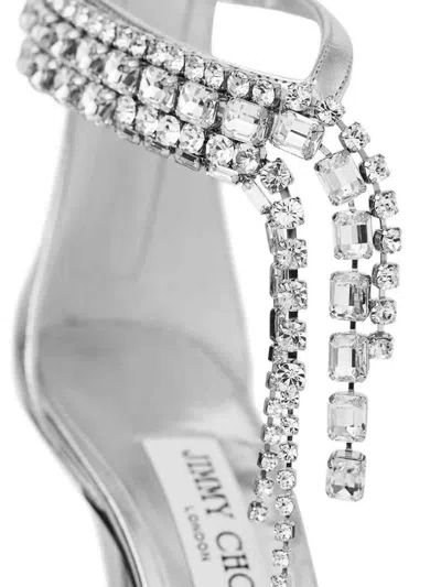 Jimmy Choo 100mm Verity Sandals In Silver