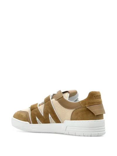 Moschino Suede And Mesh Low-top Sneakers In Multi