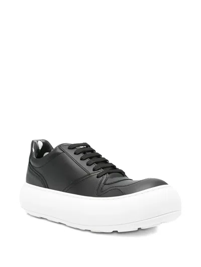 Moschino Leather Sneakers In Black