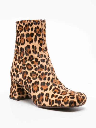 Chie Mihara 60mm Muki Leopard-print Block-heel Ankle Boots In Brown