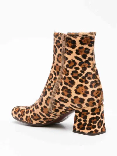 Chie Mihara 60mm Muki Leopard-print Block-heel Ankle Boots In Brown