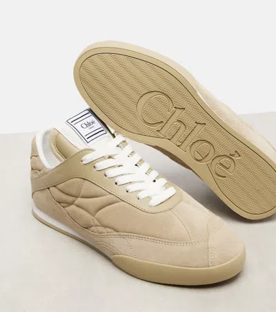 Chloé Quilted Low-top Lace-up Rubber Shoes In Green