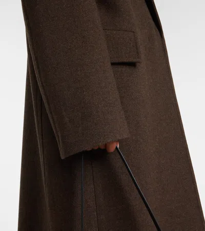 Jil Sander Oversized Wool Coat In Brown