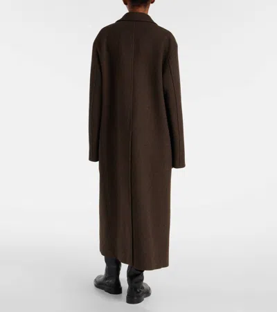 Jil Sander Oversized Wool Coat In Brown