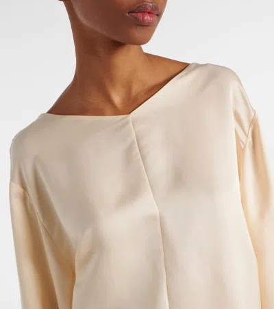 Khaite Durion Open-back Satin Top In Neutral