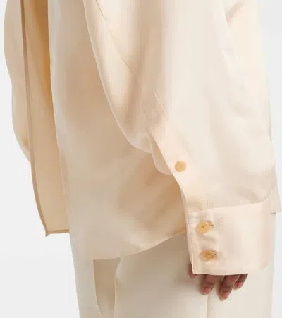 Khaite Durion Open-back Satin Top In Neutral