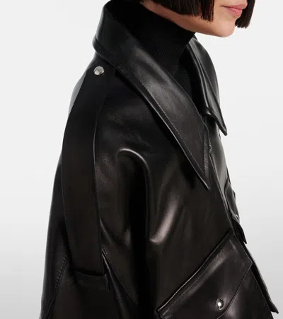 Khaite Owey Leather Jacket In Black