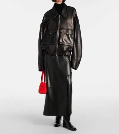 Khaite Owey Leather Jacket In Black