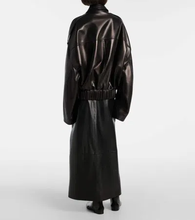 Khaite Owey Leather Jacket In Black