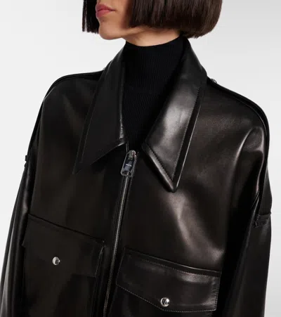 Khaite Owey Leather Jacket In Black