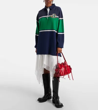 Acne Studios Multipocket Mini Bucket Bag Crinkled Patent In Red