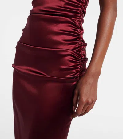 Dolce & Gabbana Satin Midi Dress Dolce E Gabbana In Burgundy