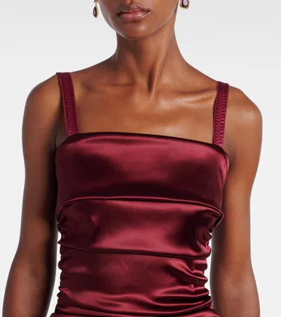 Dolce & Gabbana Satin Midi Dress Dolce E Gabbana In Burgundy