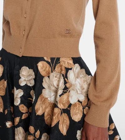 Dolce & Gabbana Cashmere Cardigan In Sand