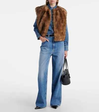 Dolce & Gabbana Denim Cotton Shirt With Chest Pockets In Blue