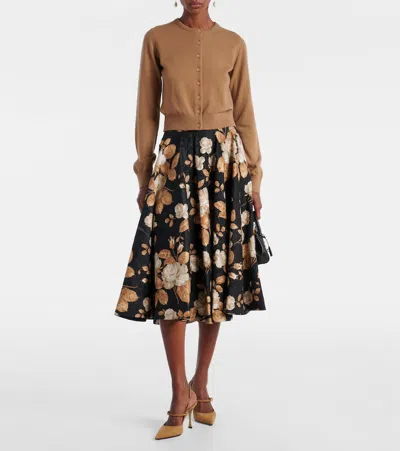 Dolce & Gabbana Brocade Midi Skirt With Structured Waistband In Multi