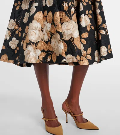 Dolce & Gabbana Brocade Midi Skirt With Structured Waistband In Multi