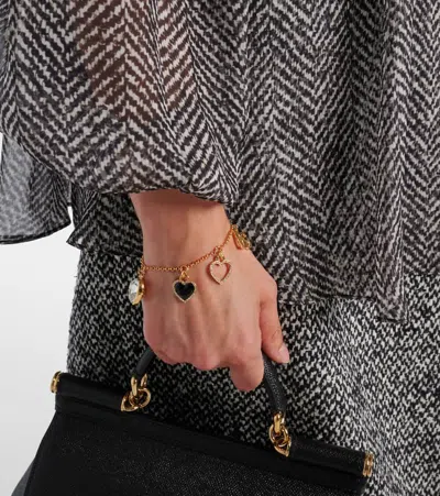 Dolce & Gabbana Women Italian Tailored Bracelet With Heart-shaped Charms In Gold