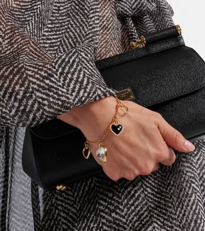 Dolce & Gabbana Women Italian Tailored Bracelet With Heart-shaped Charms In Gold