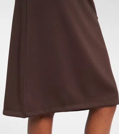 Courrèges Interlock A-line Track Midi Skirt In Brown
