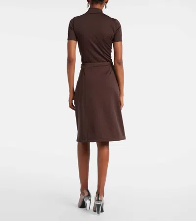 Courrèges Interlock A-line Track Midi Skirt In Brown