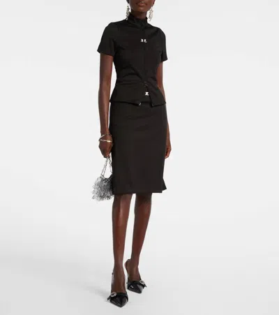 Courrèges Interlock Zipped Top In Black