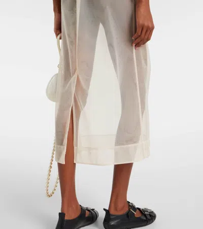 薄纱中长连衣裙