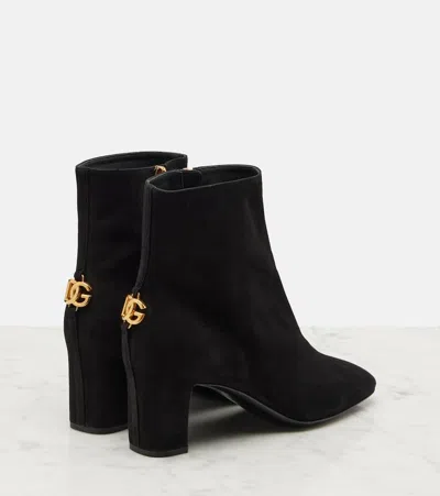 Dolce & Gabbana Suede Ankle Boot In Black