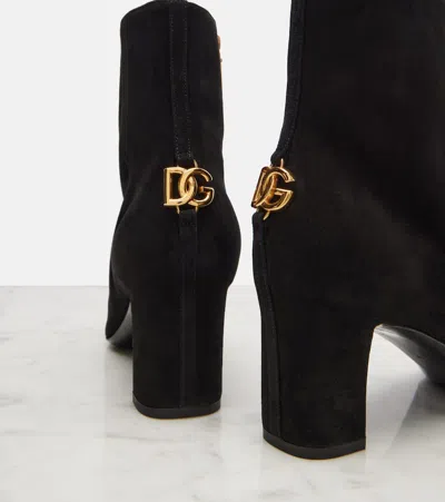 Dolce & Gabbana Suede Ankle Boot In Black
