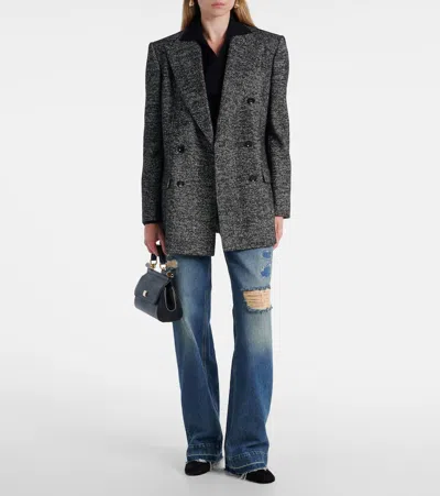 Dolce & Gabbana Suede Ankle Boot In Black