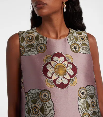 La Doublej La Scala Asymmetric Jacquard Top In Purple