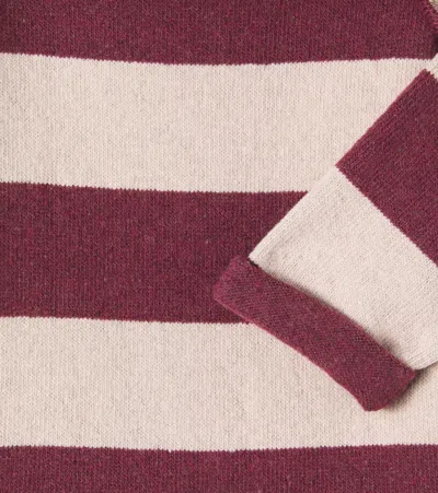 1+ In The Family Baby Wolfgang Knitted Cotton-blend Onesie In Burgundy