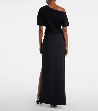 Coperni Garter Cotton-blend Jersey Maxi Skirt In Black