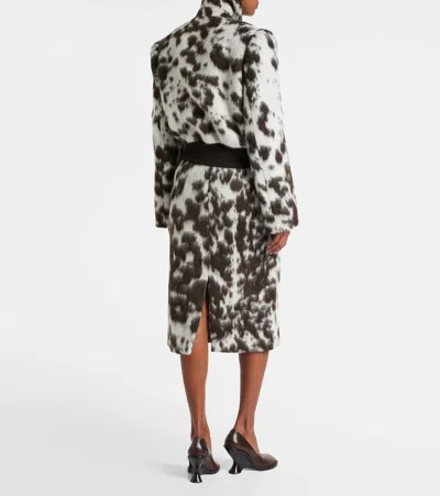 Dries Van Noten Double Breasted Bomber With Cow Pattern In Brown