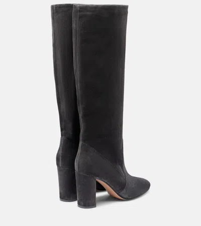 Gianvito Rossi Glen 85 Suede Knee-high Boots In Gray