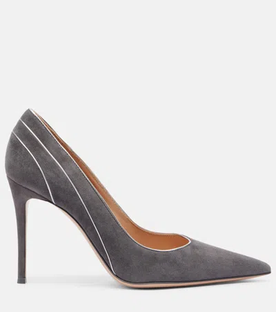 Gianvito Rossi Suede Pointed Toe Pumps In Multi