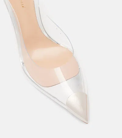 Gianvito Rossi Plexi Metal Cap-toe Slingback Pumps In Silver