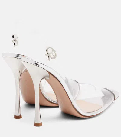 Gianvito Rossi Plexi Metal Cap-toe Slingback Pumps In Silver