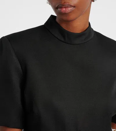 Simkhai Jalen Beaded Short-sleeve Crop Top In Black