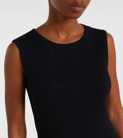 Jean Paul Gaultier Ribbed Cotton Lingerie Garter Top In Animal Print