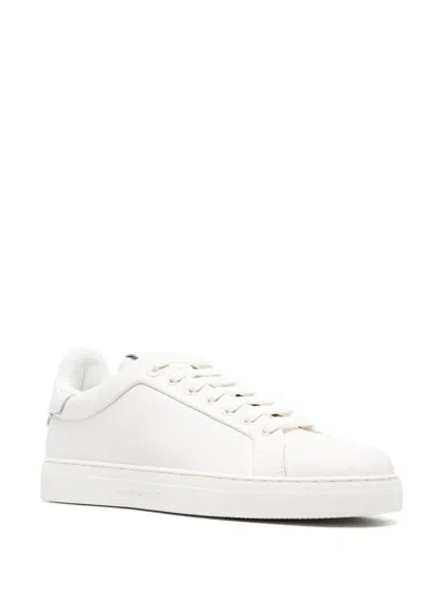 Emporio Armani White Trainers With Textured Upper And Rubber Sole In White