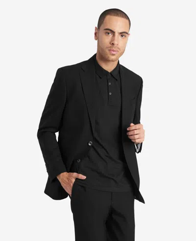 Reaction Kenneth Cole Travel-ready Modern-fit Stretch Suit Separate Jacket In Black