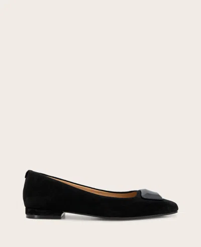 Gentle Souls Women's Hanette Square Toe Suede Flats In Black