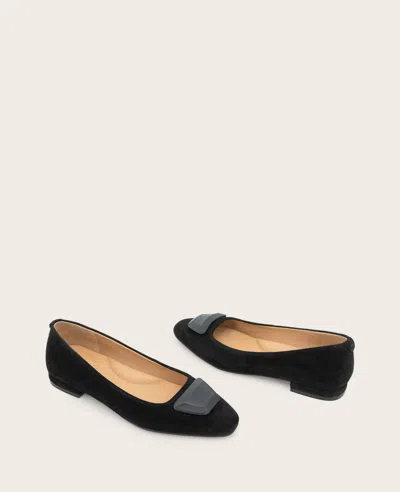 Gentle Souls Women's Hanette Square Toe Suede Flats In Black