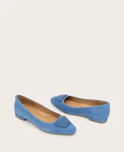 Gentle Souls Women's Hanette Square Toe Suede Flats In Blue
