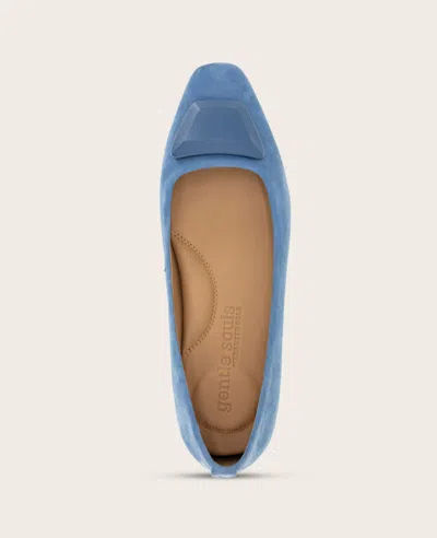 Gentle Souls Women's Hanette Square Toe Suede Flats In Blue